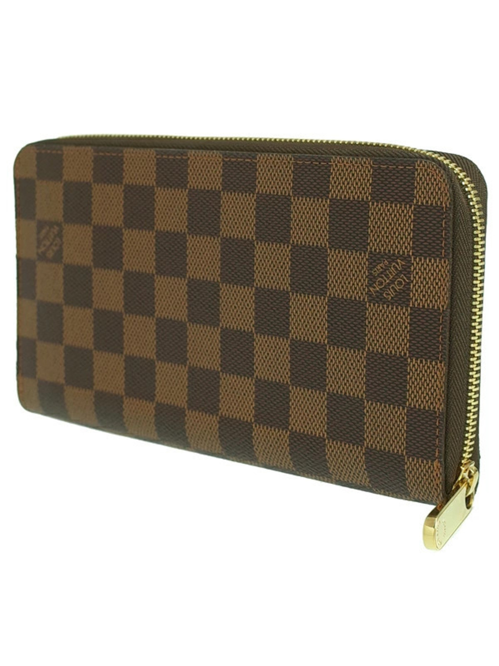 Louis Vuitton Zipper Damier Round Long Organizer Zippy Wallet Brown